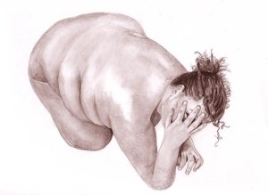 Nude female body posing