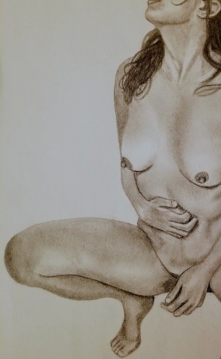nude woman self-portrait body image